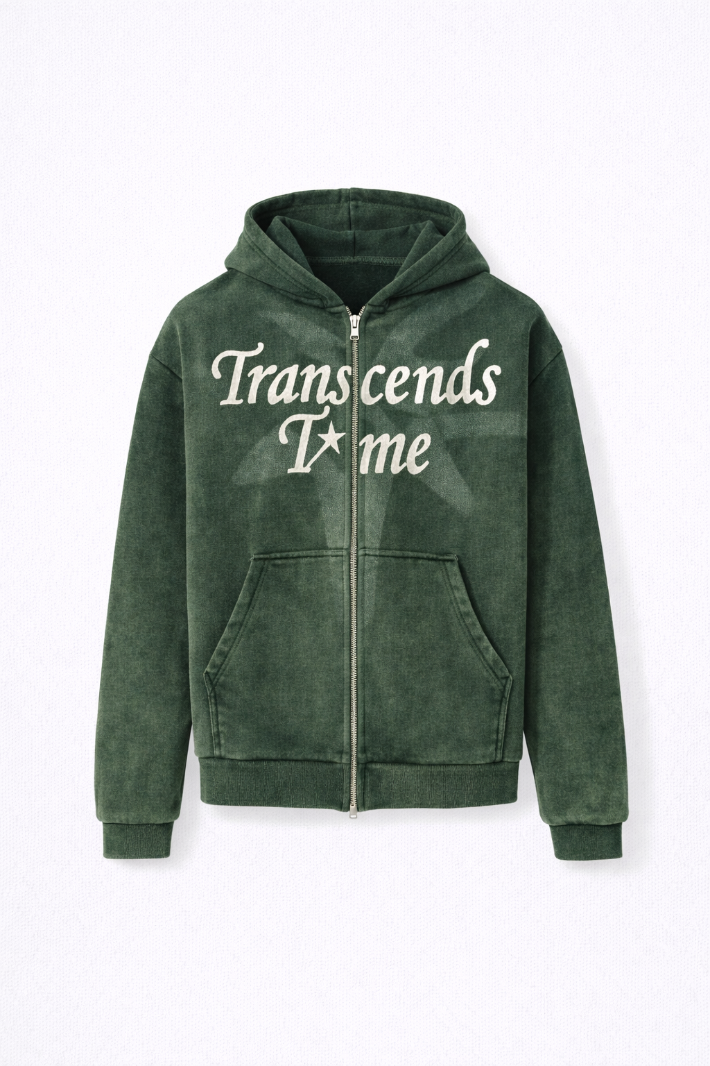 Transcends Time 'Green' Zip-Up Hoodie