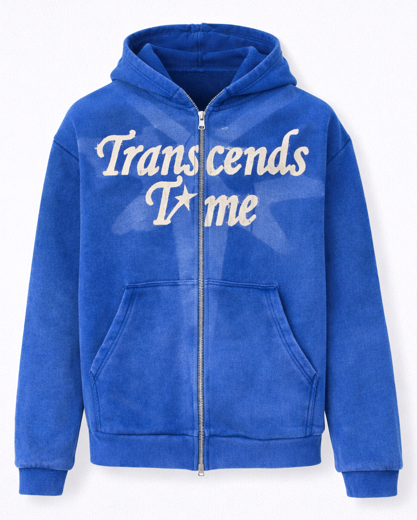 Transcends Time 'Blue' Zip-Up Hoodie