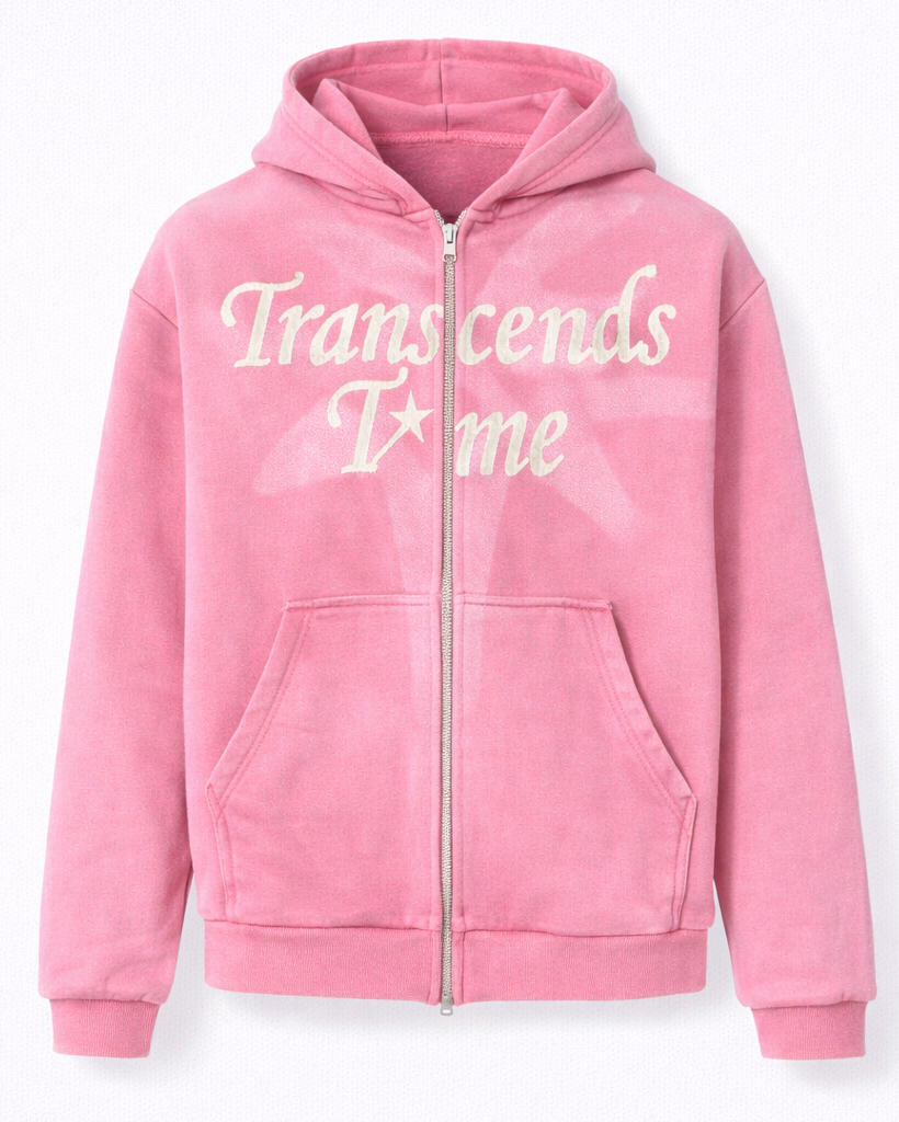 Transcends Time 'Pink' Zip-Up Hoodie