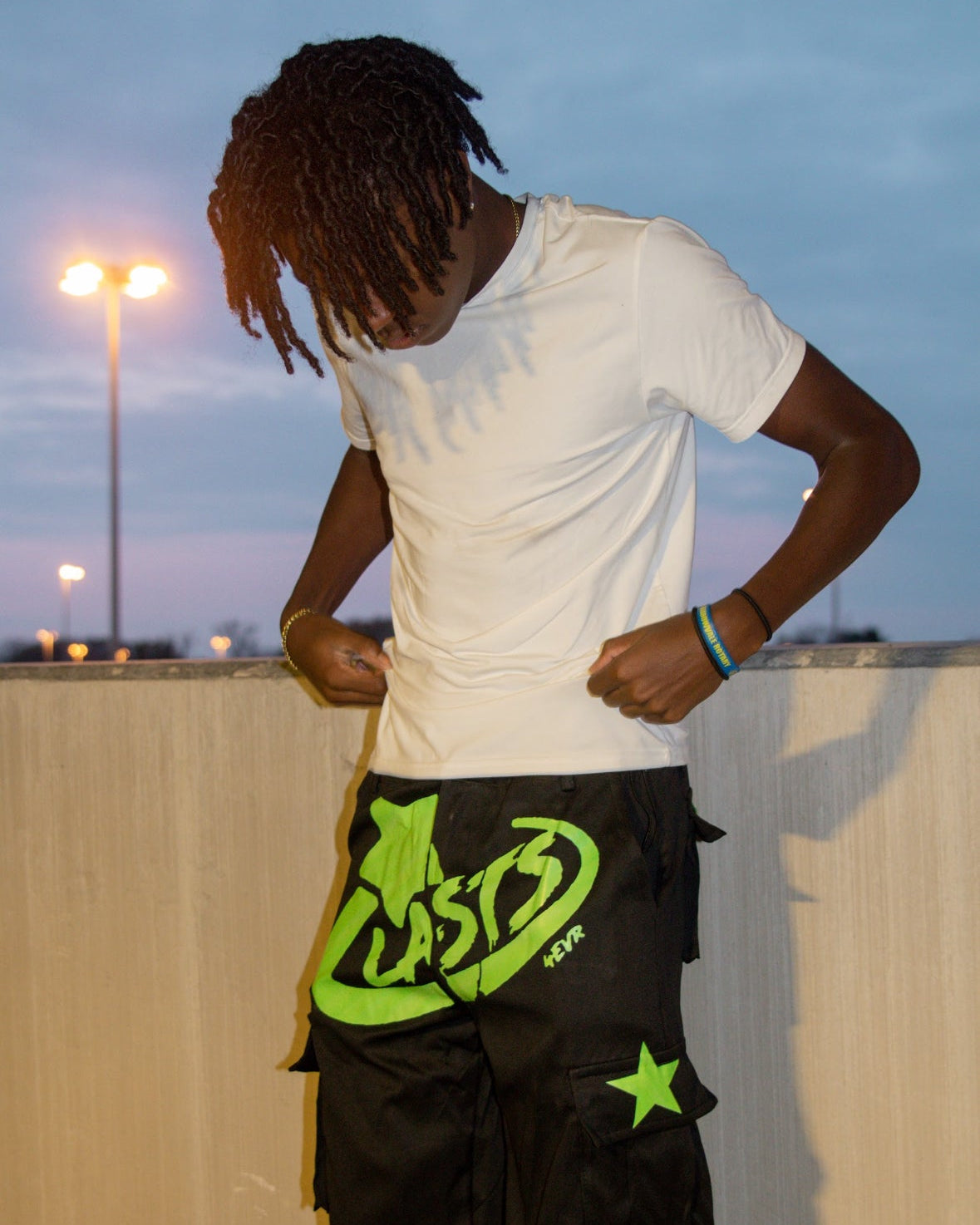 'LASTS4EVR' (Lime Green) Cargo Pants