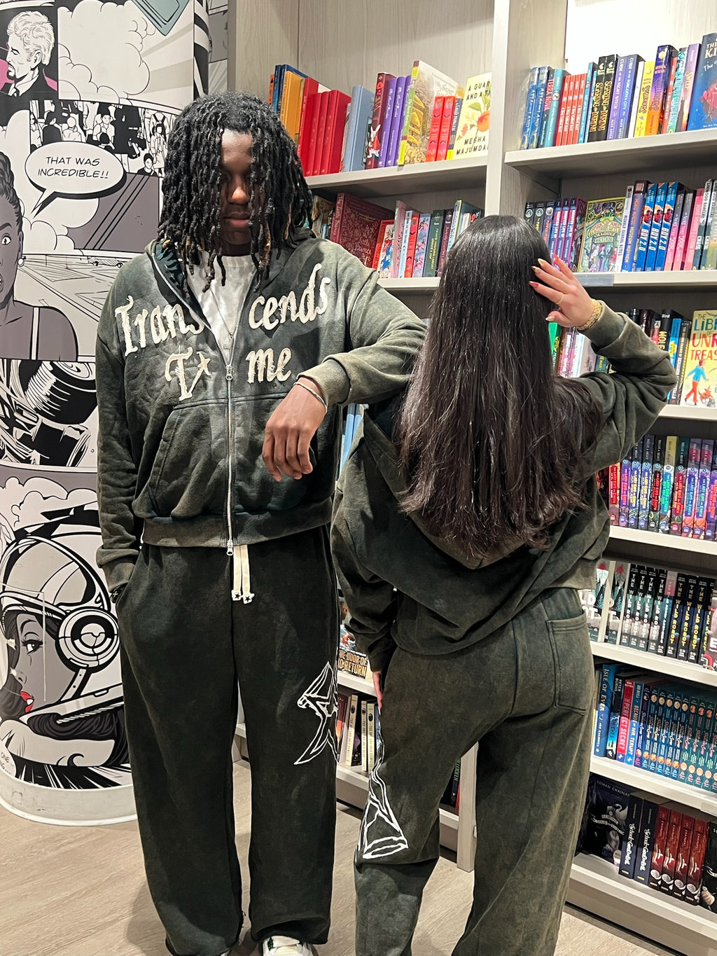 Transcends Time 'Green' Zip-Up Hoodie