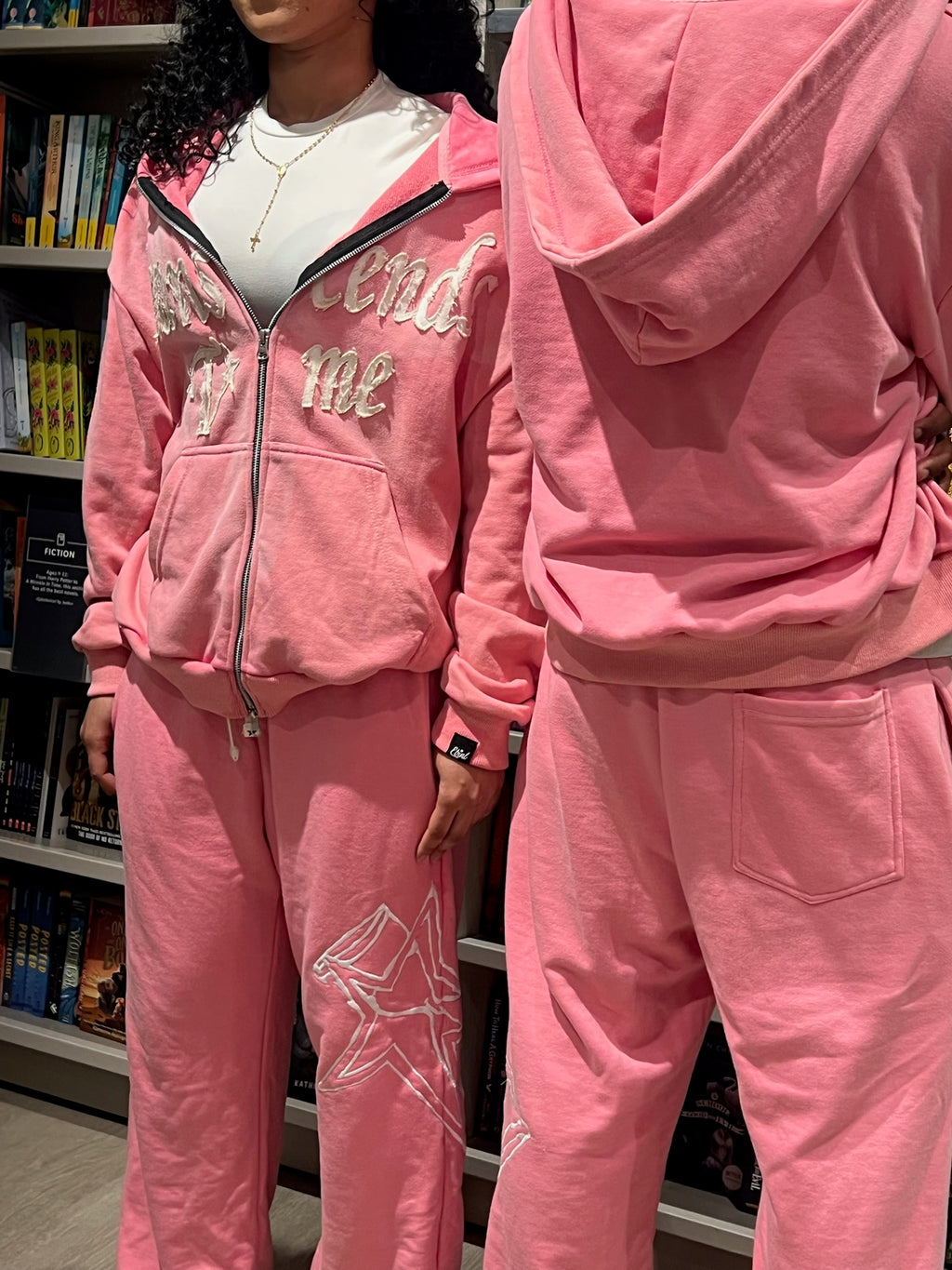 Transcends Time 'Pink' Zip-Up Hoodie