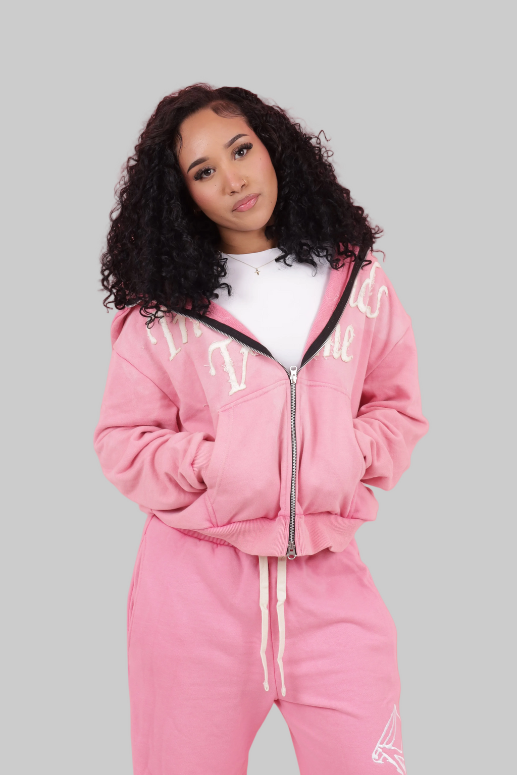 Transcends Time 'Pink' Zip-Up Hoodie