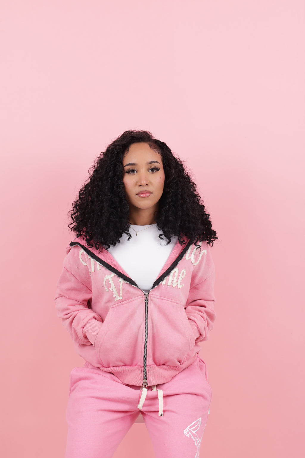 Transcends Time 'Pink' Zip-Up Hoodie