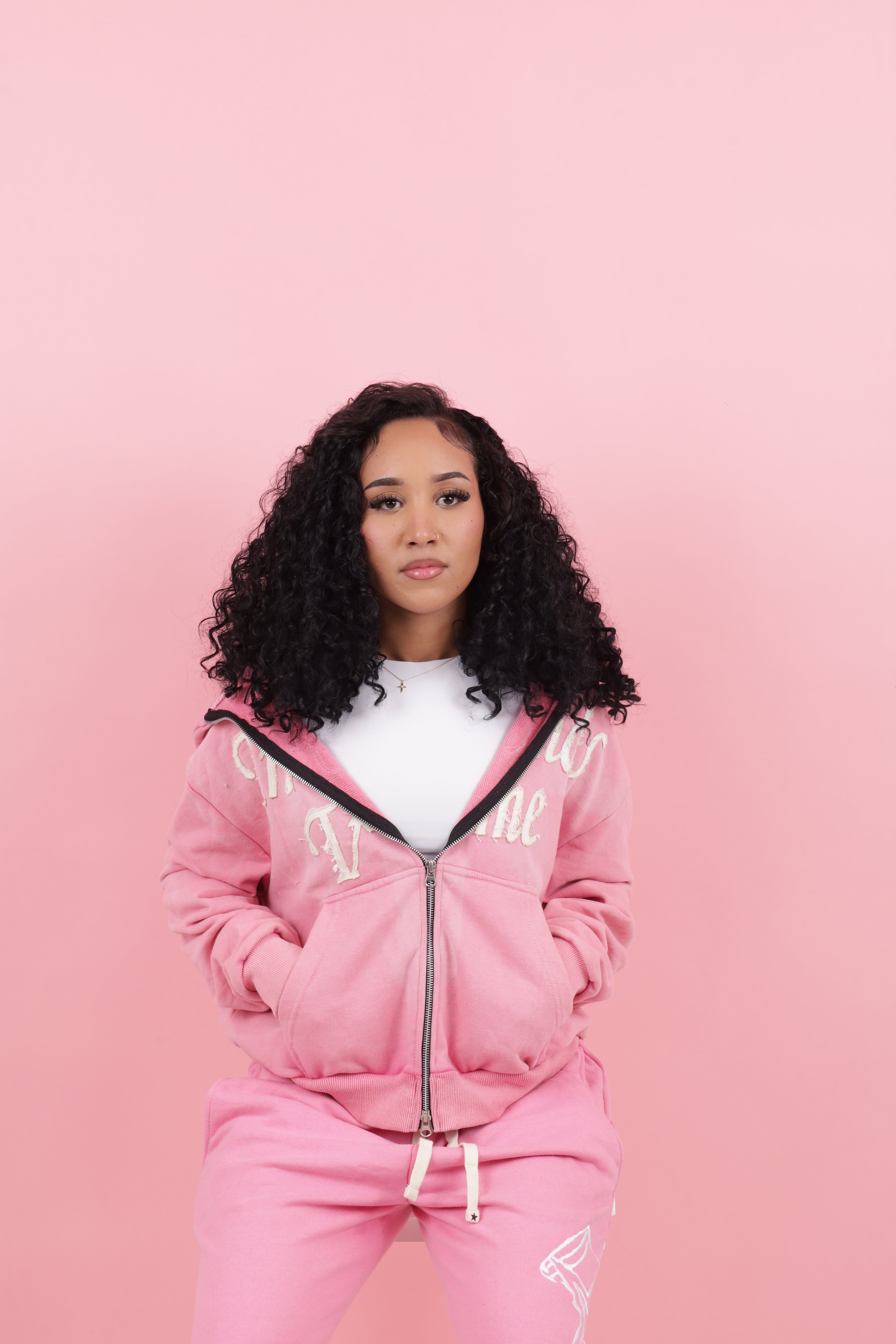 Transcends Time 'Pink' Zip-Up Hoodie