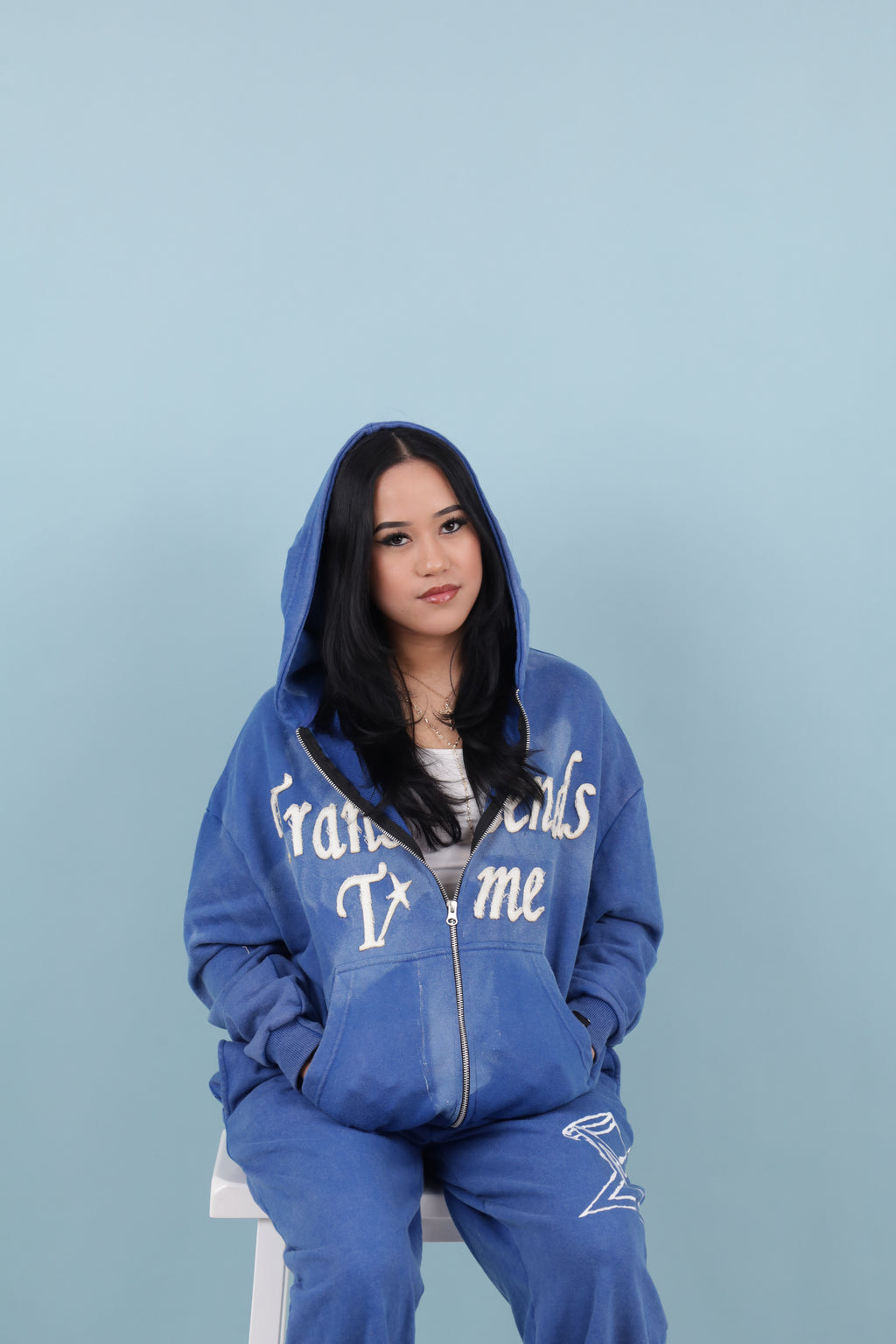 Transcends Time 'Blue' Zip-Up Hoodie