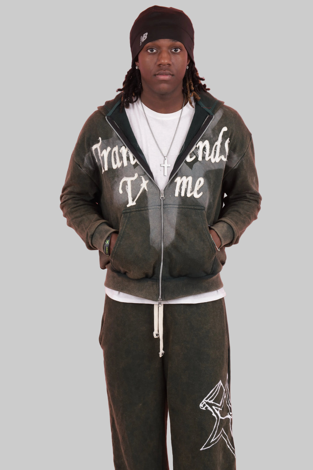 Transcends Time 'Green' Zip-Up Hoodie